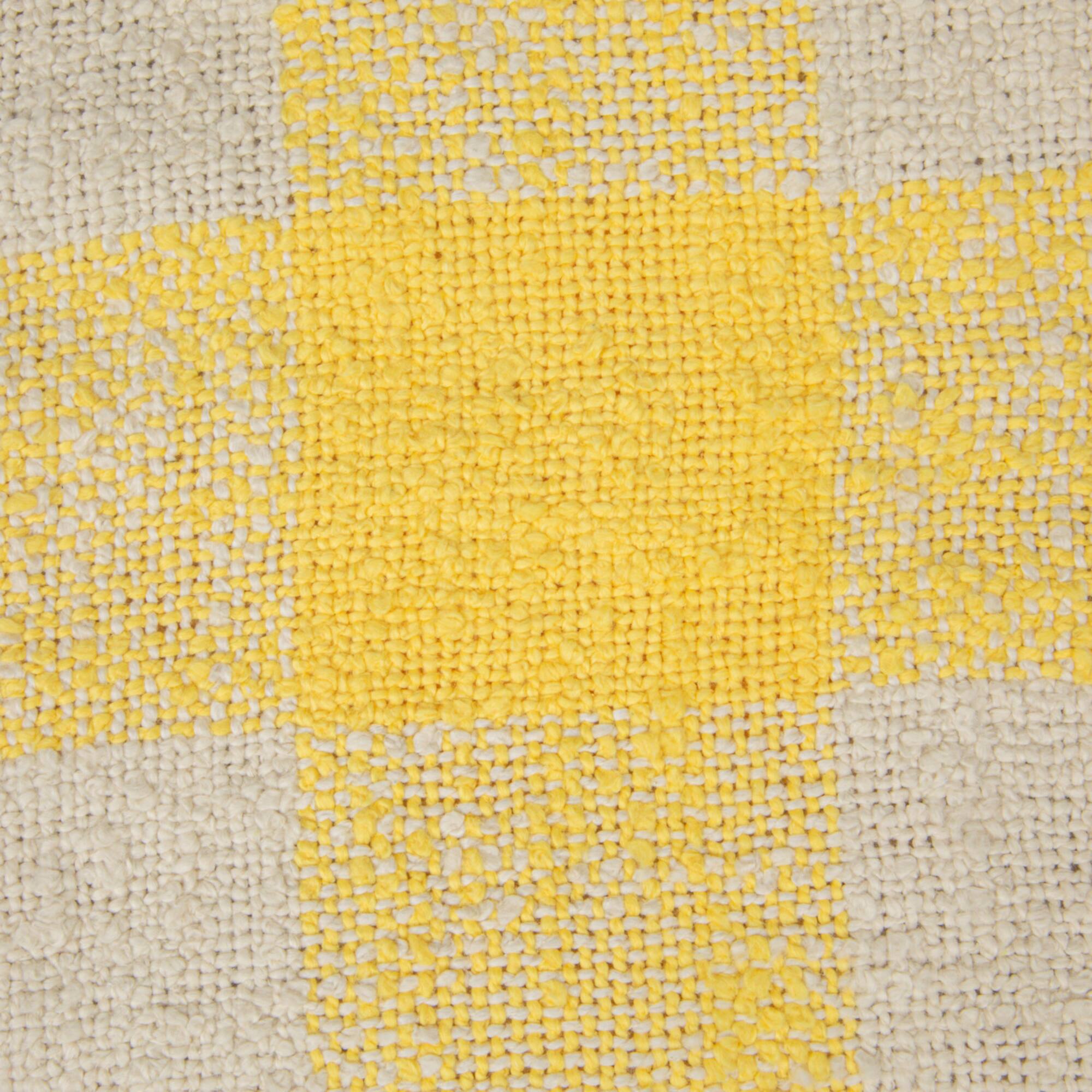Hello Honey® Yellow & Cream Plaid Hand-Woven Cotton Throw with Fringe